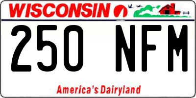WI license plate 250NFM