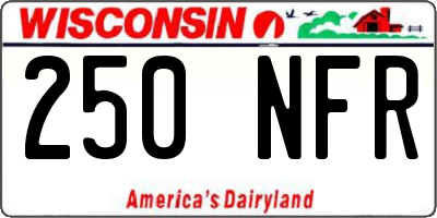 WI license plate 250NFR