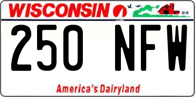WI license plate 250NFW