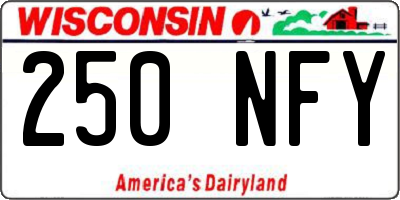 WI license plate 250NFY