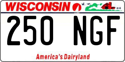 WI license plate 250NGF