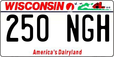 WI license plate 250NGH