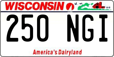 WI license plate 250NGI