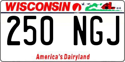 WI license plate 250NGJ
