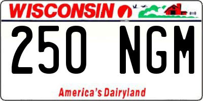 WI license plate 250NGM