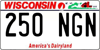 WI license plate 250NGN