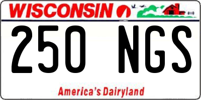 WI license plate 250NGS