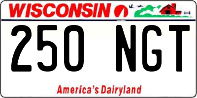 WI license plate 250NGT