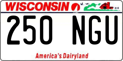 WI license plate 250NGU