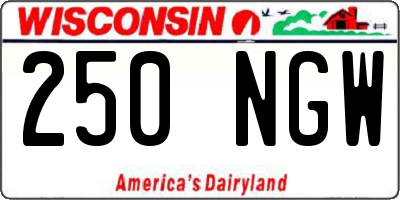WI license plate 250NGW
