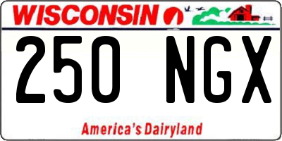 WI license plate 250NGX