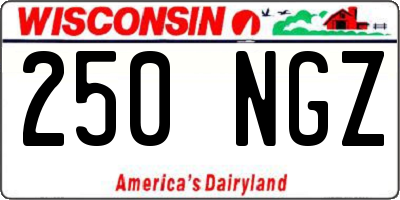 WI license plate 250NGZ
