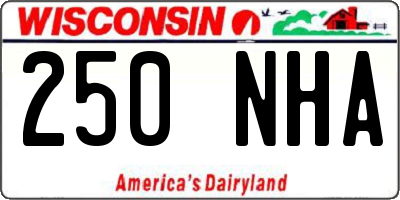 WI license plate 250NHA