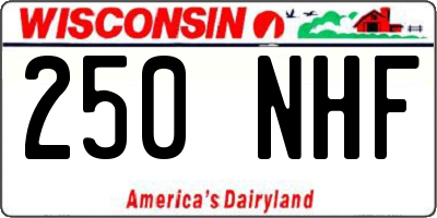 WI license plate 250NHF