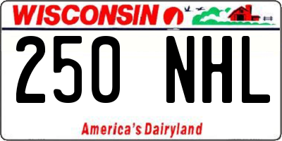WI license plate 250NHL