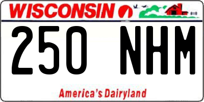 WI license plate 250NHM