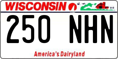 WI license plate 250NHN