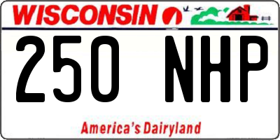 WI license plate 250NHP