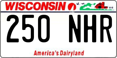 WI license plate 250NHR