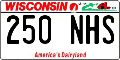WI license plate 250NHS