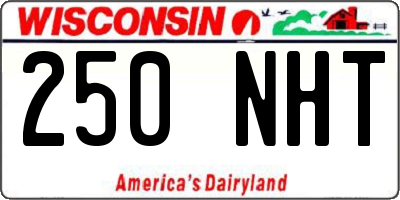 WI license plate 250NHT