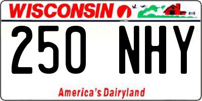 WI license plate 250NHY