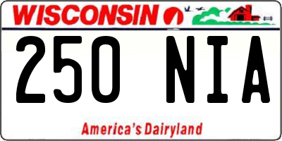 WI license plate 250NIA