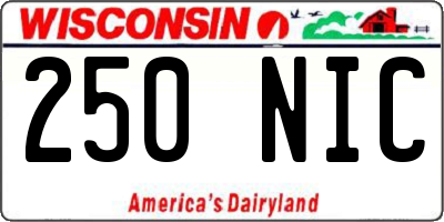WI license plate 250NIC