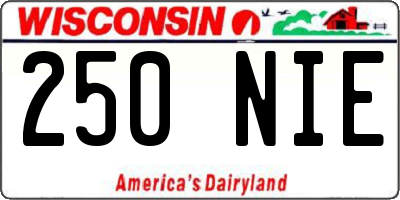 WI license plate 250NIE