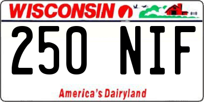 WI license plate 250NIF
