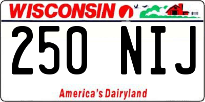 WI license plate 250NIJ