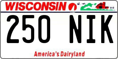WI license plate 250NIK