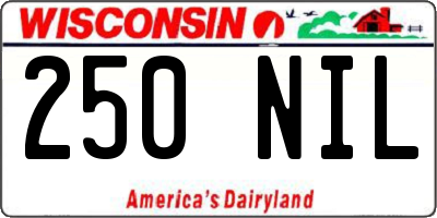 WI license plate 250NIL