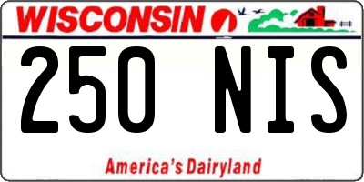 WI license plate 250NIS