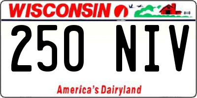 WI license plate 250NIV