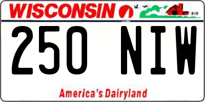 WI license plate 250NIW