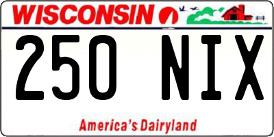WI license plate 250NIX