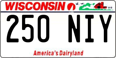 WI license plate 250NIY