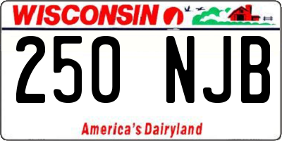 WI license plate 250NJB