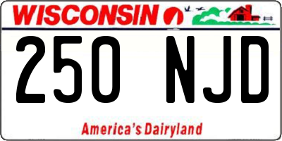 WI license plate 250NJD