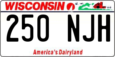 WI license plate 250NJH