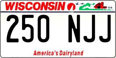 WI license plate 250NJJ