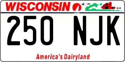WI license plate 250NJK