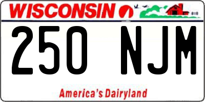 WI license plate 250NJM