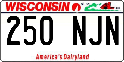 WI license plate 250NJN