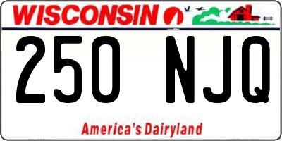 WI license plate 250NJQ