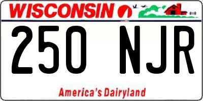 WI license plate 250NJR