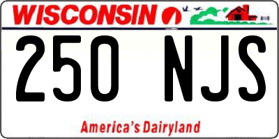 WI license plate 250NJS