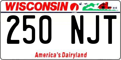 WI license plate 250NJT