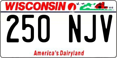 WI license plate 250NJV